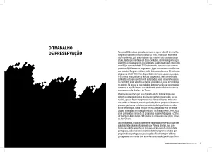 Exemplo de início de seção contextualizando o trabalho da preservação que está na base do livro.